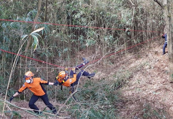 Gwangju Gwangsan Fire Station Conducts Special Rescue Training for Mountain Accident Response