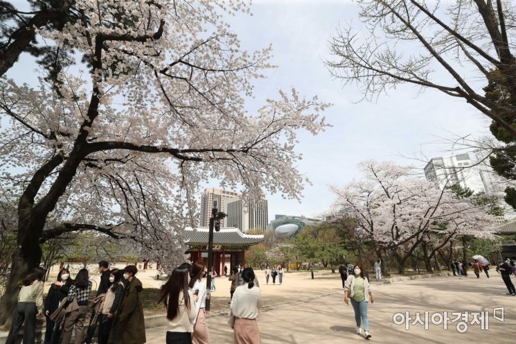 포근한 날씨를 보인 1일 서울 중구 덕수궁에서 시민들이 봄 정취를 만끽하고 있다. /문호남 기자 munonam@