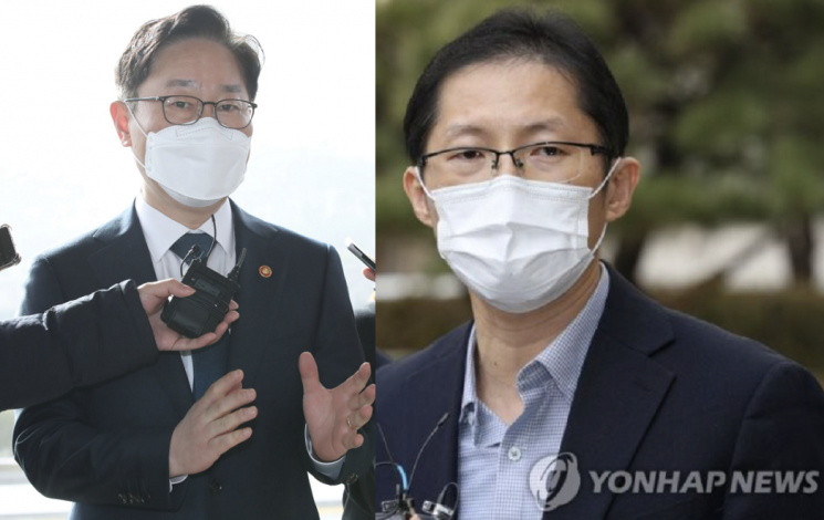 박범계 법무부 장관(왼쪽)과 박준영 변호사. [이미지출처=연합뉴스]