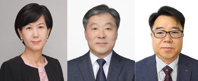 (왼쪽부터)이미애 전략기획본부장, 김수봉 운영본부장, 이종호 건설기술본부장.