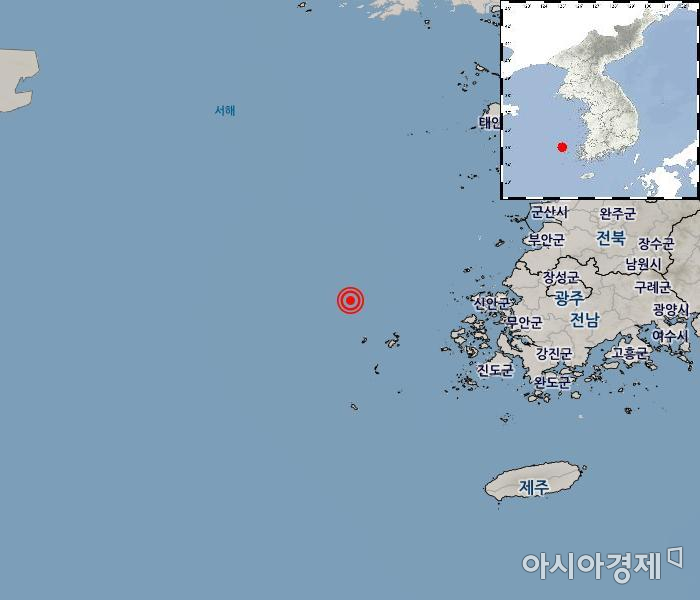 전남 신안군 흑산도 북서쪽에서 규모 3.7 지진 발생