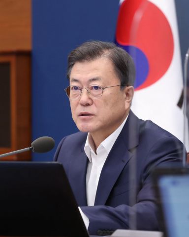 文, '친환경 넥타이' 매고 기후정상회의 참석…"2050 탄소중립 실현"