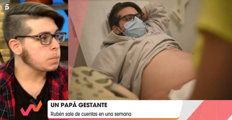 19일(현지시간) 스페인 방송 텔레싱코는 이번 주말 한 프로그램을 통해 임신해 곧 아기를 낳게 되는 한 루벤 카스트로(27)의 이야기를 소개한다고 예고했다. 사진제공=텔레싱코.