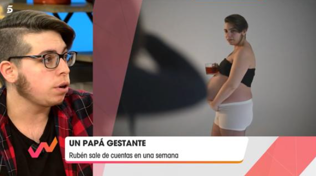 19일(현지시간) 스페인 방송 텔레싱코는 이번 주말 한 프로그램을 통해 임신해 곧 아기를 낳게 되는 한 루벤 카스트로(27)의 이야기를 소개한다고 예고했다. 사진제공=텔레싱코.