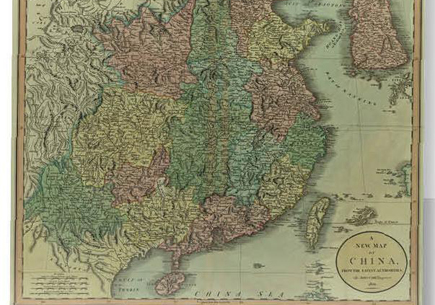 1801년 영국에 만들어진 중국 지도. 중국은 지도에 댜오위다오(일본명 센카쿠열도)가 중국 영토에 포함돼 있다고 주장하고 있다. 사진 = 중국 댜오위다오 디지털 박물관 캡처