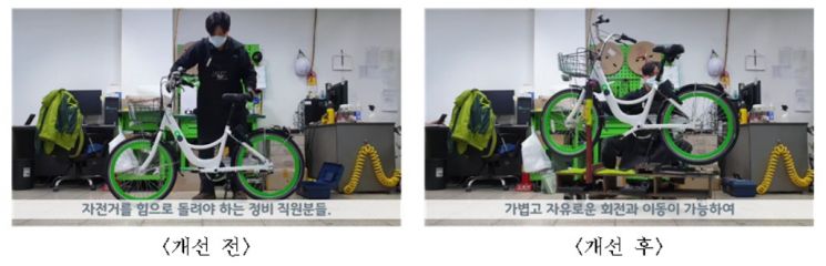 서울시설공단, '맞춤형 자전거 작업대' 6개 따릉이 정비센터에 배치
