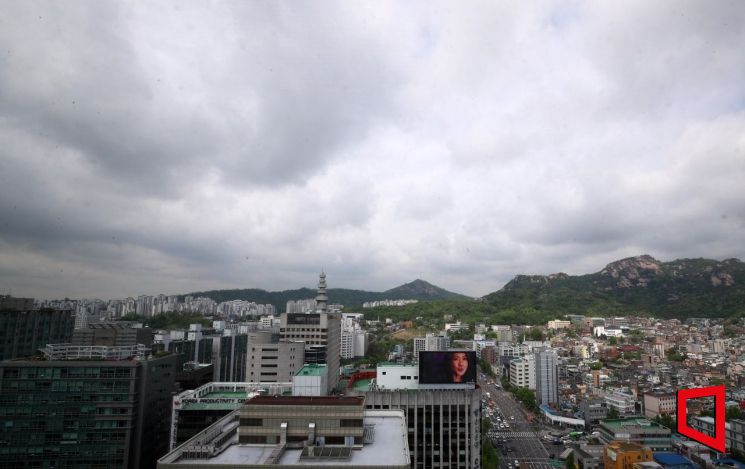 먹구름 낀 하늘.