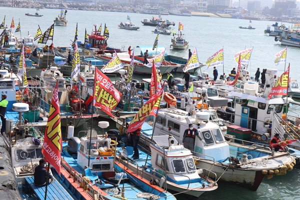 목포수협, 일본 원전 방사능 오염수 해양 방류 철회 촉구 규탄 대회 개최