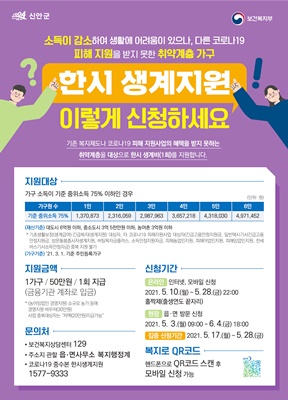 신안군, 한시 생계지원금 가구당 50만원 지급