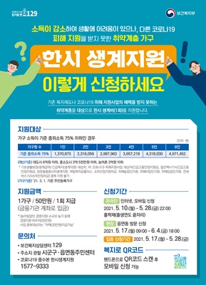 영암군 한시 생계지원 포스터 (사진=영암군 제공)