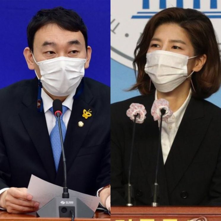 김용민 더불어민주당 최고위원(좌)과 김예령 국민의힘 대변인(우). [이미지출처=연합뉴스]