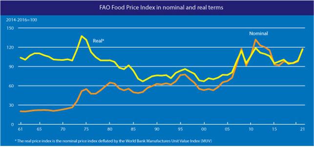 세계식량가격지수 추이.(자료=농림축산식품부)