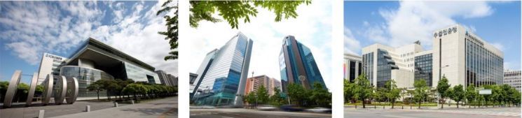 (왼쪽부터) 서울 여의도 한국수출입은행, 서울 을지로 IBK기업은행, 서울 여의도 KDB산업은행 본점 모습.