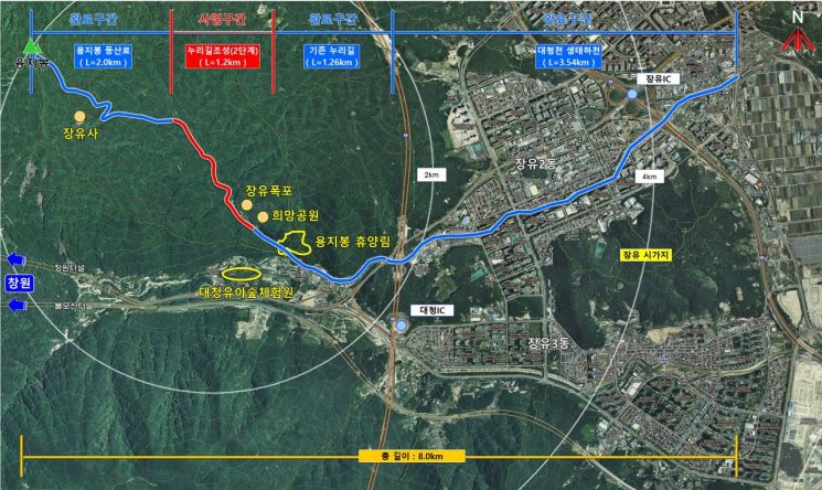 김해시, 대청계곡 ‘힐링 누리길’ 조성 … 내년 2월 완공예정