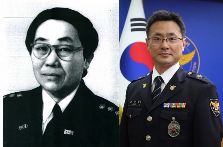 올해의 경찰영웅에 선정된 고(故) 안맥결 총경(왼쪽)과 고 정연호 경위.