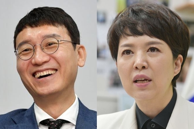 김웅 국민의힘 의원과 김은혜 국민의힘 의원 [아시아경제 DB/사진=윤동주 기자 doso7@]