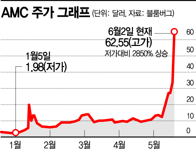 AMC 올해에만 2900%↑…밈주식 광풍 (종합)