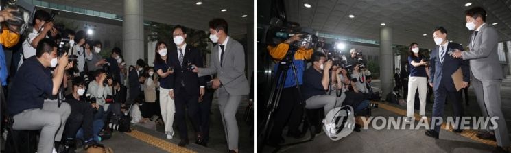박범계 법무부 장관(왼쪽)과 김오수 검찰총장이 검찰 인사 문제를 협의하기 위해 3일 오후 서울고검으로 들어서고 있다.