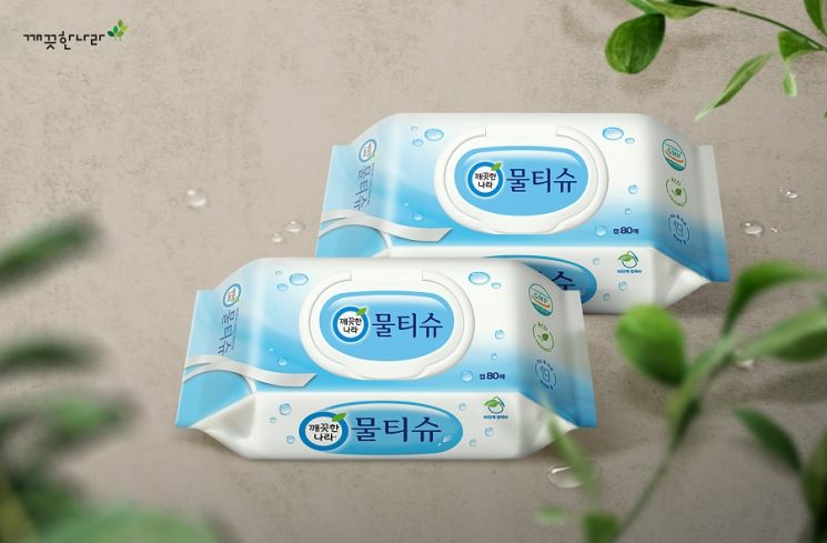 녹색인증 포장재 등을 사용해 리뉴얼된 깨끗한나라 물티슈. [사진제공 = 깨끗한나라]