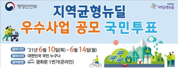 행안부, '지역균형 뉴딜 우수사업 공모' 대국민투표…10~14일