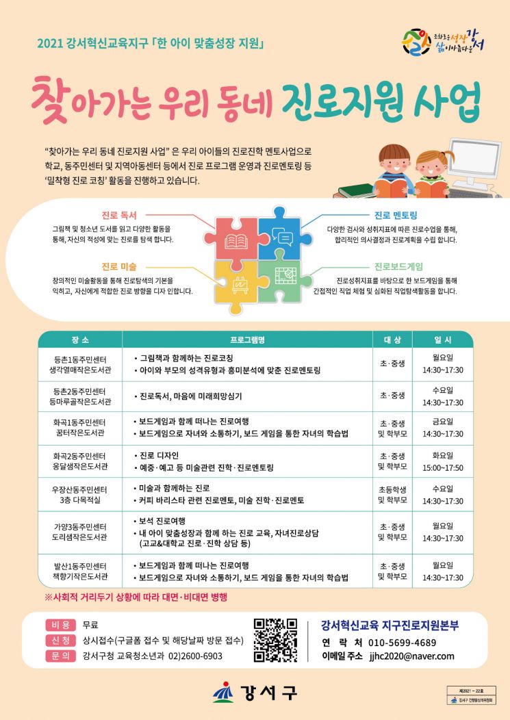 서울 강서구 ‘찾아가는 우리 동네 진로지원' 추진