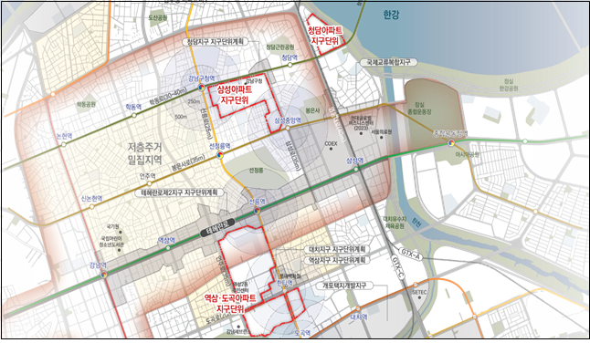 청담, 삼성, 역삼·도곡 아파트 지구단위계획구역 지정