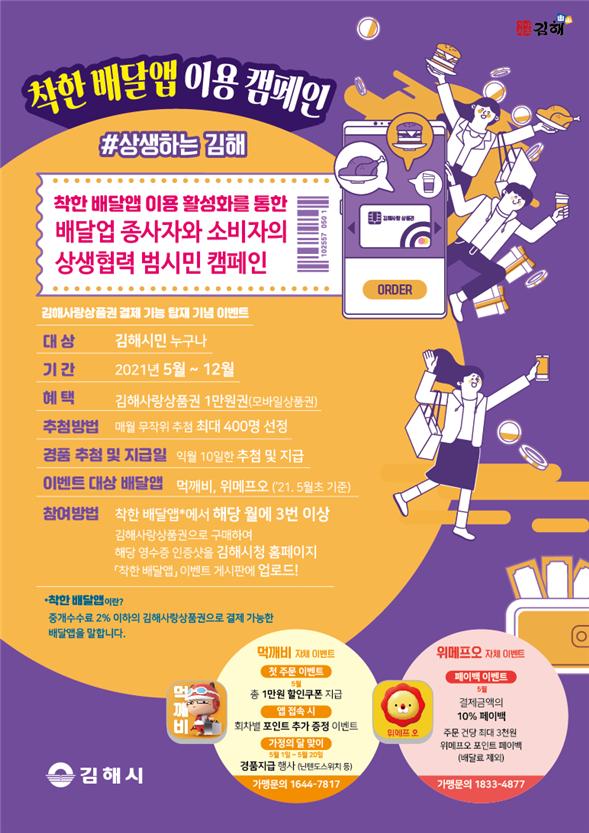 김해시 착한 배달앱, 이용 캠페인으로 ‘착한 소비’ 온기 이어가