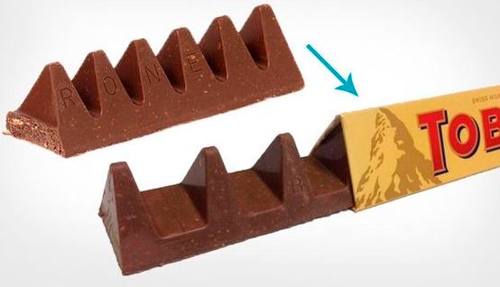 과거 초콜릿 바의 형태를 바꿔 원가를 절감했다는 비판에 휩싸인 스위스 초콜릿 제조업체 '토블론'의 제품. / 사진=인터넷 홈페이지 캡처