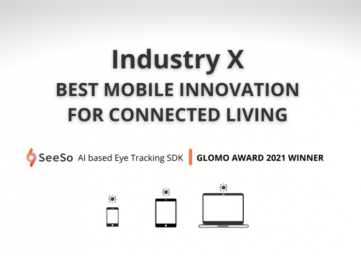 시선추적기술 기업 비주얼캠프는 자사 소프트웨어 '시소(SeeSo)'가 MWC 글로모 어워즈(GLOMO Awards) 디지털 융합분야에서 혁신상을 수상했다고 6일 밝혔다. 사진제공 = 비주얼캠프