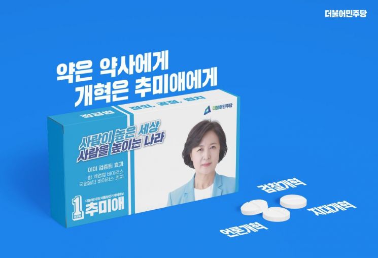 '추미애 선크림' '정공법 알약'…秋 지지자들 이색 포스터 제작