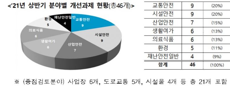 정부, 관계부처 합동 올해 상반기 '46개 안전 개선과제' 확정