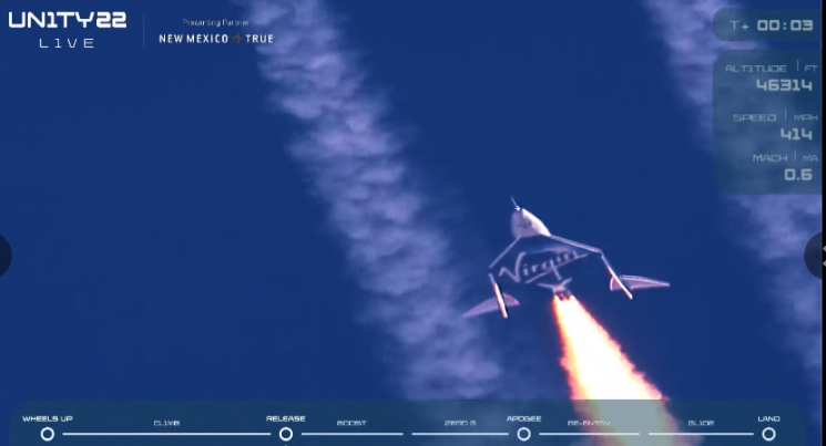 [속보] 억만장자 브랜슨, 우주영역 진입