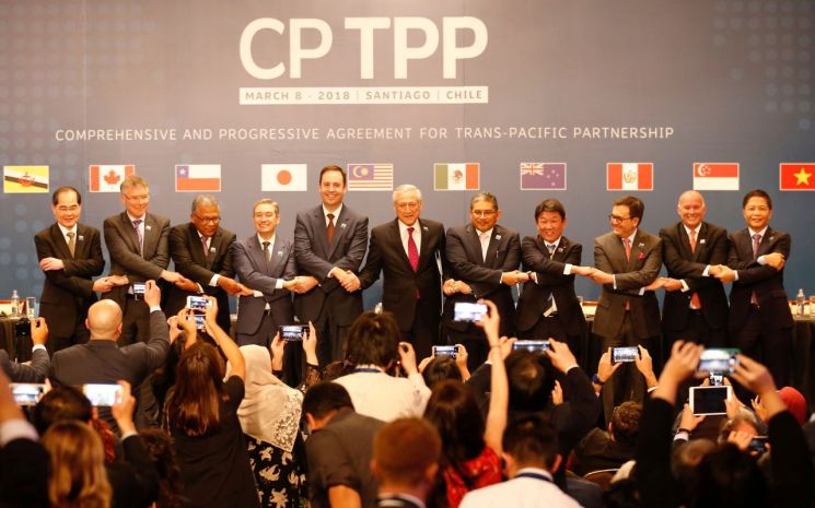 지난 2018년 3월 진행된 포괄적·점진적 환태평양경제동반자협정(CPTPP) 체결식 모습 [이미지출처=로이터연합뉴스]