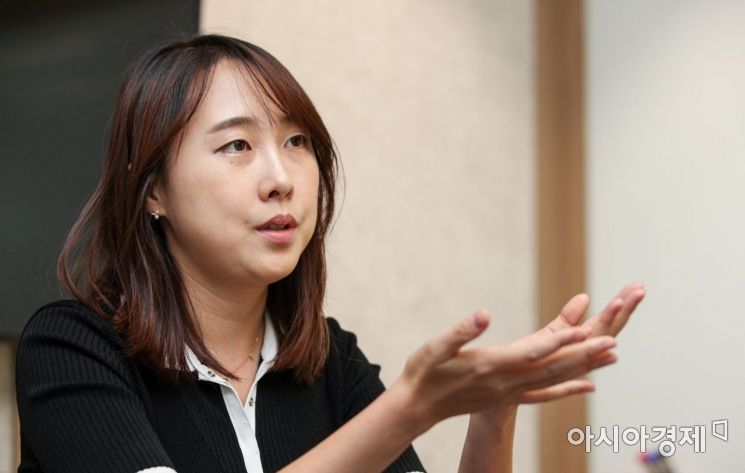 김미균 시지온 대표가 4일 서울 중구 공유오피스 저스트코에서 인터뷰 하고 있다./강진형 기자aymsdream@