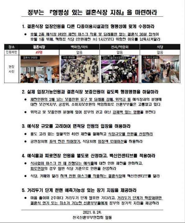 전국신혼부부연합회 성명문.(사진=전국신혼부부연합회 제공)