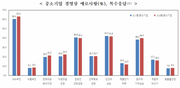중소기업 경영상 애로사항. [사진제공 = 중소기업중앙회]
