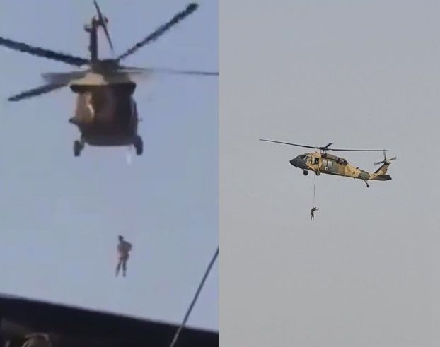 탈레반, 美에 선전포고?… 사람 매달고 '미국산 헬기' 운행