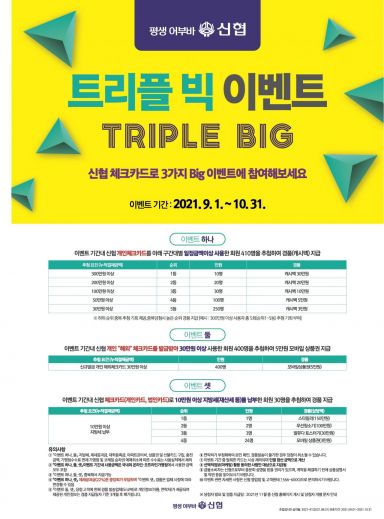 신협 체크카드 트리플빅 이벤트 포스터. 사진=신협중앙회