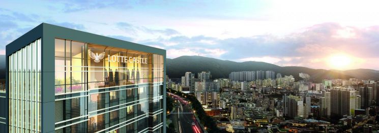 부산 괴정6구역 스카이 커뮤니티 메가 프레임 투시도 ＜사진제공=롯데건설＞