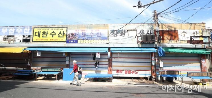 청량리수산시장이 썰렁하다. /문호남 기자 munonam@