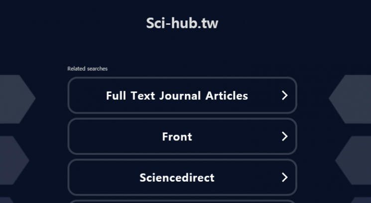 해외 저널 논문 무료 다운로드 서비스를 하고 있는 사이-허브 웹사이트.