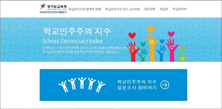 경기교육청, 도내 2575개 학교 '민주주의 지수' 조사