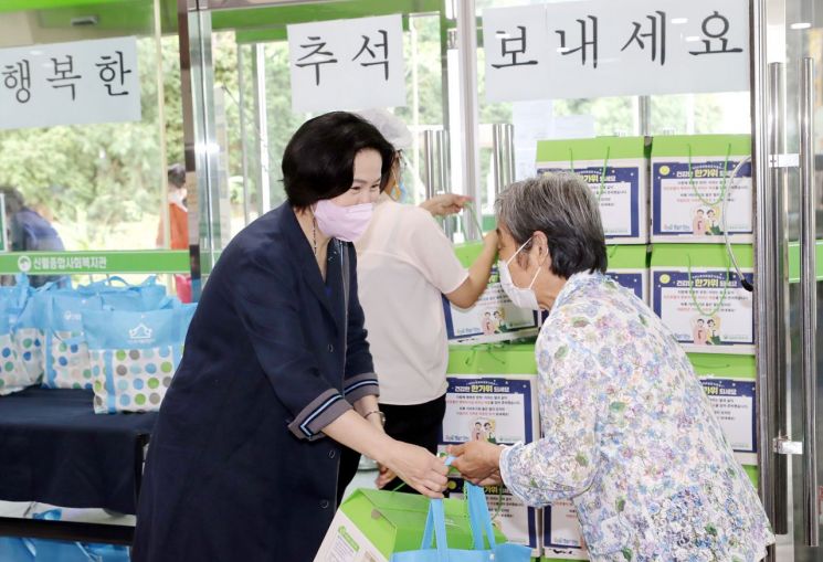 [포토] 성장현 용산구청장 추석맞이 전통시장 방문