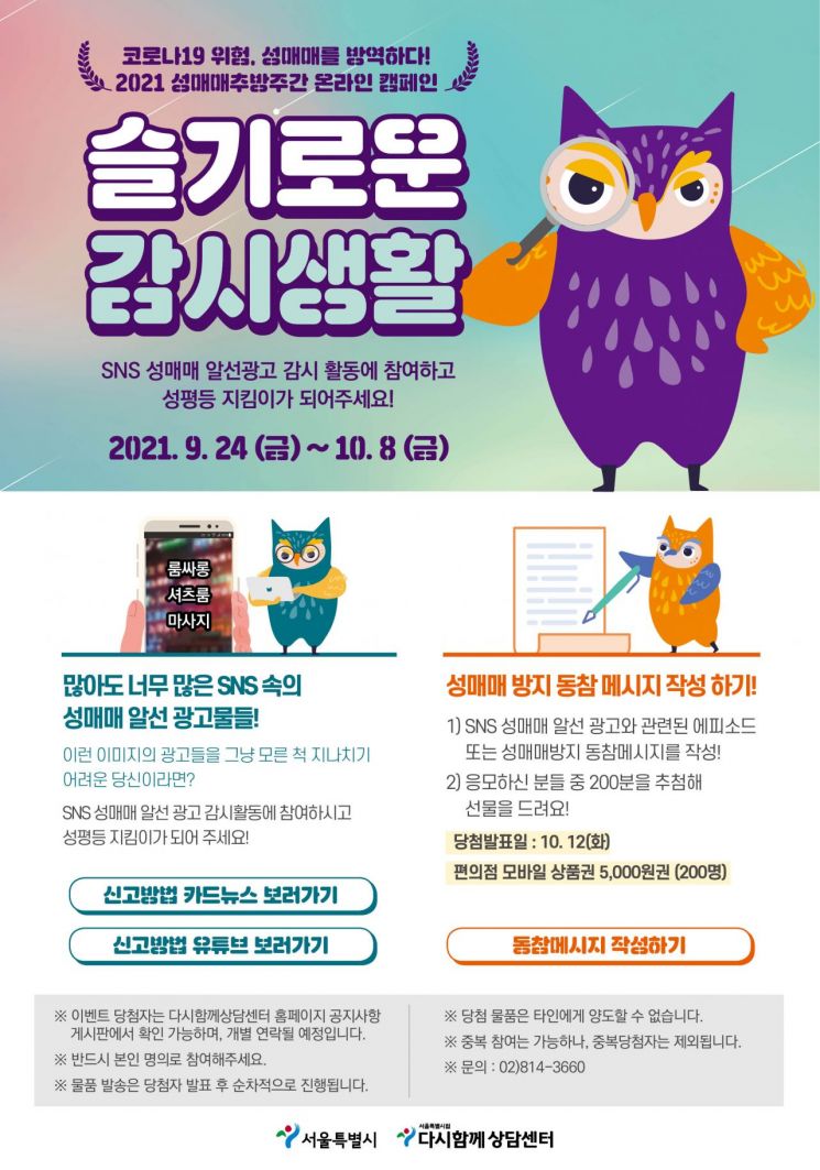 '성매매 추방주간' 서울시 시민 감시단, 성매매 유인 광고물 5만 4152건 적발