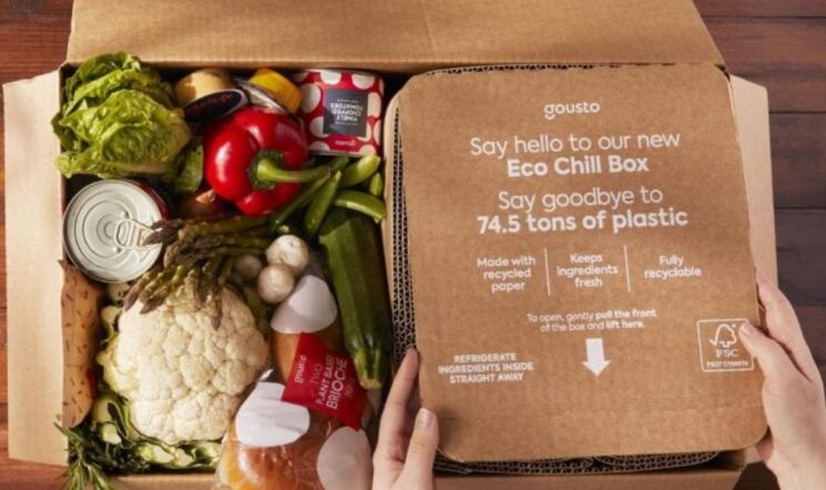 밀키트 배송업체 구스토(Gousto)의 재활용 포장재 '에코 칠 박스(Eco Chill Box)' 모습 / 사진=구스토 공식 홈페이지 캡처