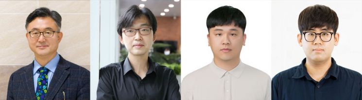 (왼쪽부터) 이광희·이상한 교수·서세훈 박사·최호중 박사과정생. 사진=지스트 제공.