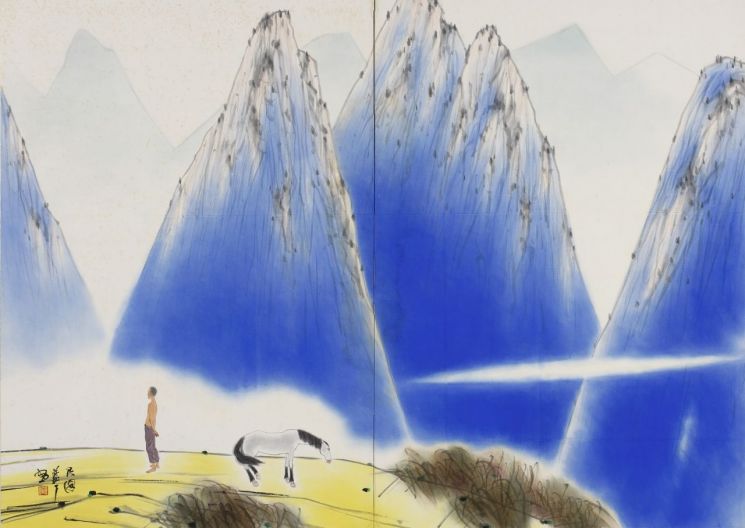 산, 1988년 박노수 작. 저작권 종로구립 박노수미술관