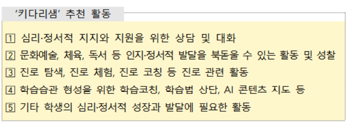 학습·정서 지원 '키다리샘', 서울 중·고교 확대 시행