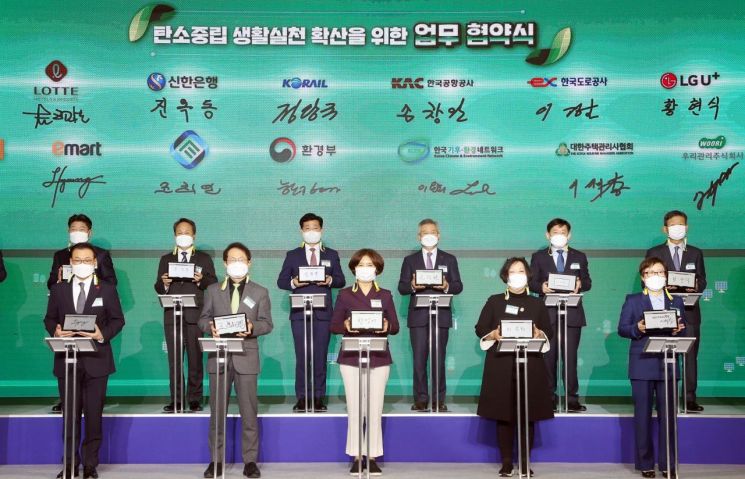 신한銀, 환경부와 전 국민 '탄소중립 생활실천' 확산 업무협약