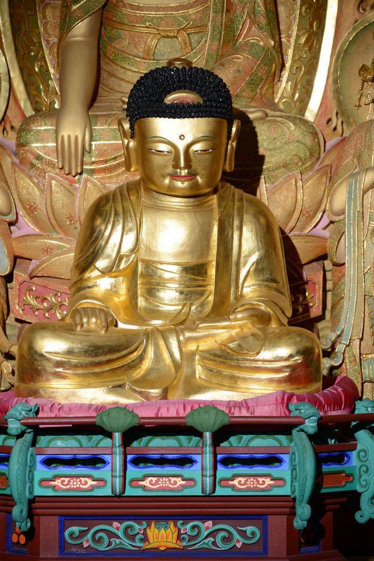 Seated Stone Amitabha Buddha Statue at Sinheungsa Temple, Ulsan